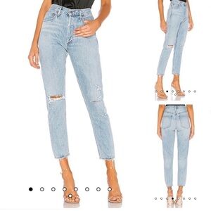 Agolde Jamie High Rise Classic Slim Straight Leg  Jeans in Shakedown 25